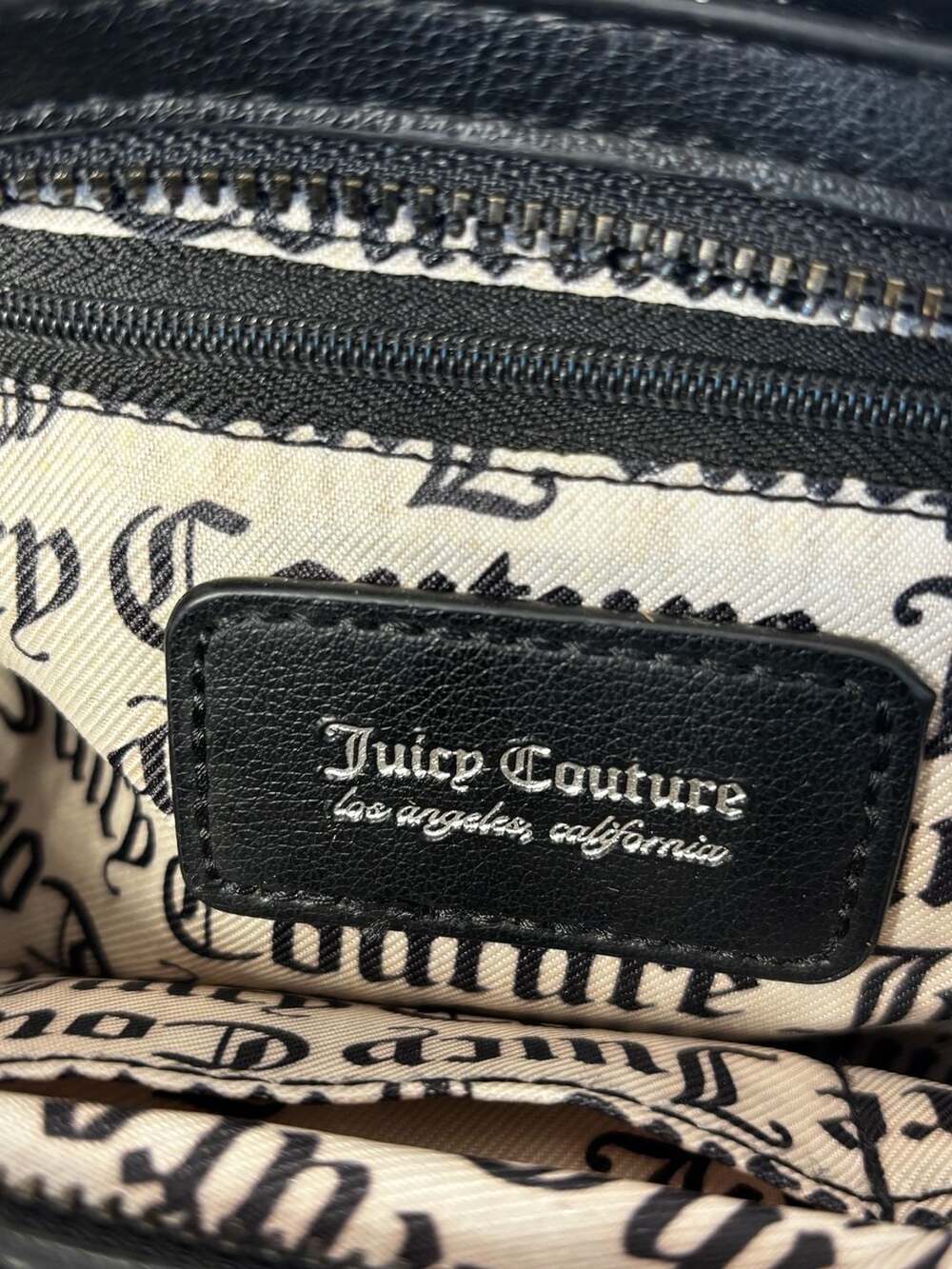 Juicy Couture Black Quilted Brighter Than A Diamond Satchel Crossbody Bag - Picture 6 of 9